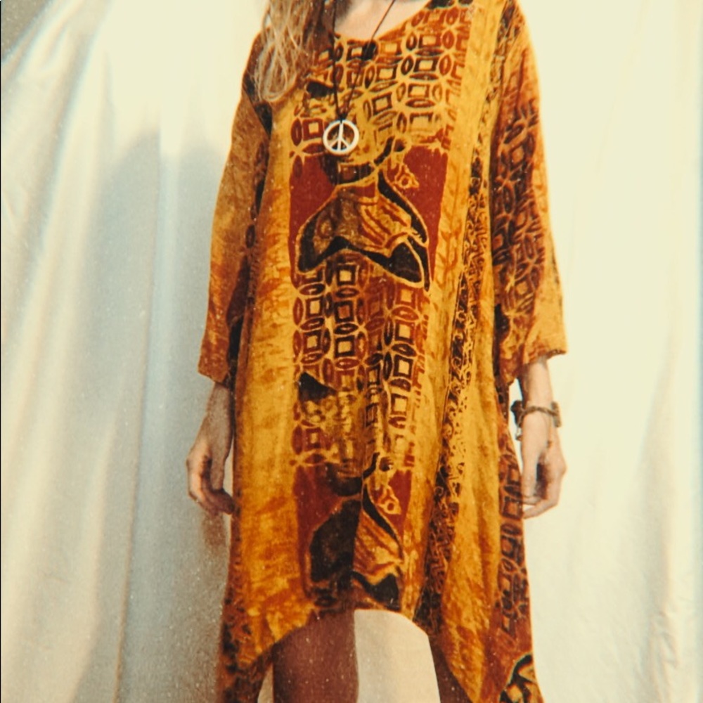 vintage boho tunic🧡💛❤️🖤
